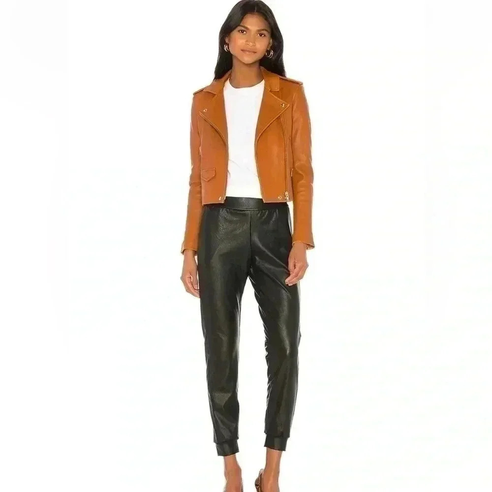 Commando  faux leather jogger in black S